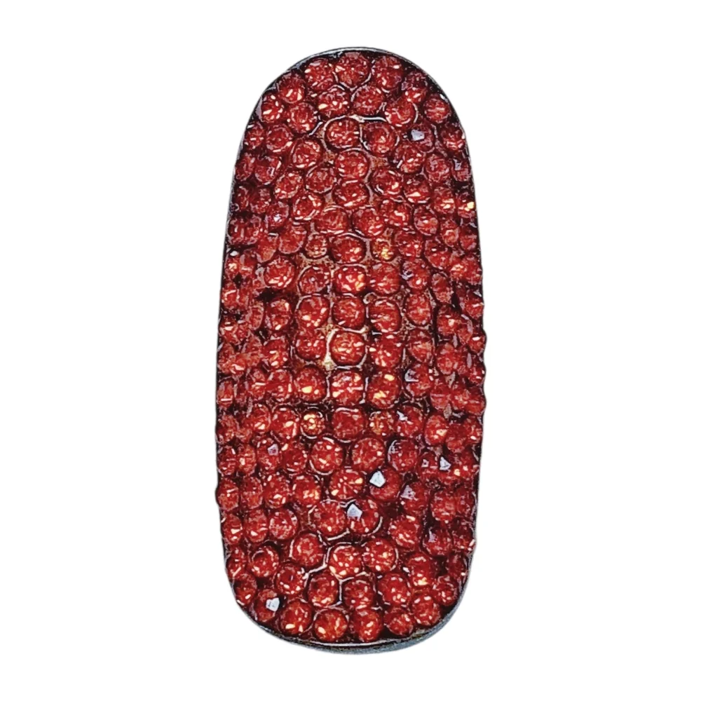 Shimmering Orange Crystal Stretchy Statement Ring | 2” x 1”